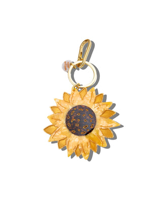 Solar Eclipse - Hand-painted Sunflower Bag Charm + Keychain