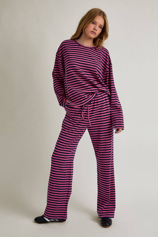 Lazy Day Striped Set In Navy/Pink-Outfit Sets-option1]-PINK-NAVY STRIPE-Fashion Pharmacy Boutique-Ada Oklahoma Clothing Store for Women