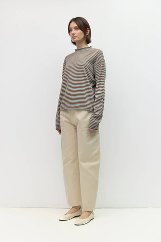 Cierra Mockneck Sweater in Sky Blue/ Brown