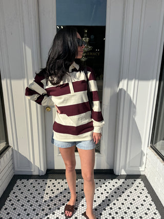 Ivy League Pullover in Maroon