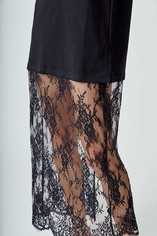 Sloane T-Shirt Lace Dress in Black