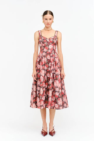 Rosalie Floral Corset Style Midi Dress