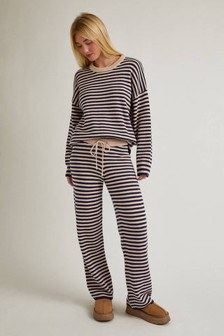 CANDY CREW NECK STRIPE SWEATER & WIDE LEG PANTS