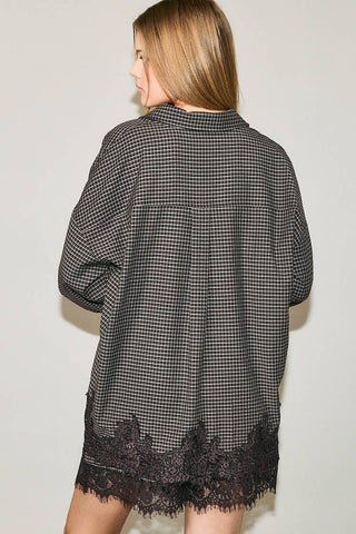 The Riot Lace Plaid Button Up