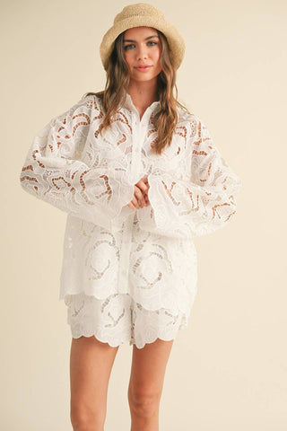 The Floral Eyelet Shorts