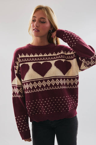 Shayla Heart Fair Isle Sweater