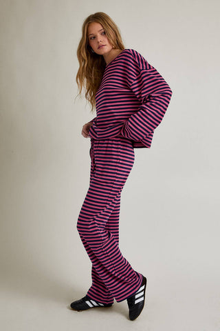 Lazy Day Striped Set In Navy/Pink-Outfit Sets-option1]-Fashion Pharmacy Boutique-Ada Oklahoma Clothing Store for Women