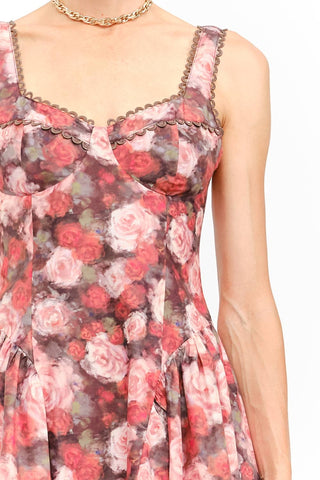 Rosalie Floral Corset Style Midi Dress