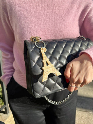 Solar Eclipse - Hand-painted Eiffel Tower Bag Charm + Keychain