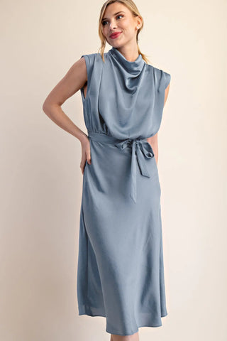 Bella Midi Dress in Slate