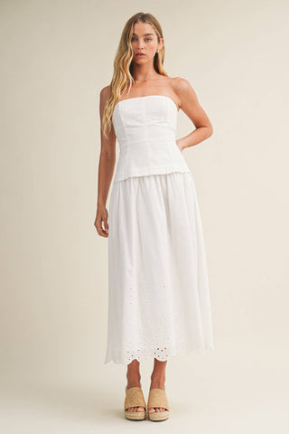 The Eyelet Darling Dress in White