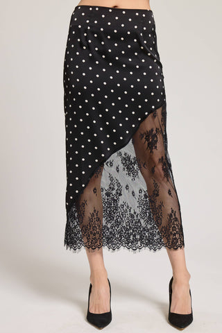 Darla Polka Dot Lace Midi Skirt
