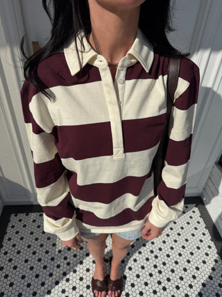 Ivy League Pullover in Maroon