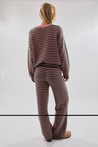 CANDY CREW NECK STRIPE SWEATER & WIDE LEG PANTS