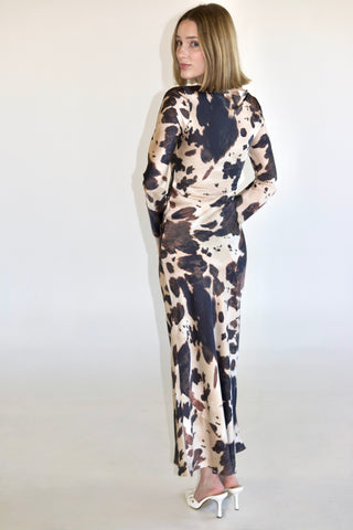 Kasey Cow Print Maxi Dress