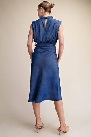 Anne Midi Dress in Indigo