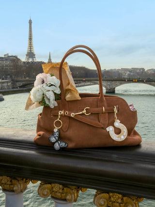 Hand-painted Good Luck Horseshoe Bag Charm + Keychain | Eco-Friendly
