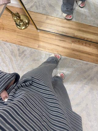 Soho Striped Pant in Skyscraper Grey