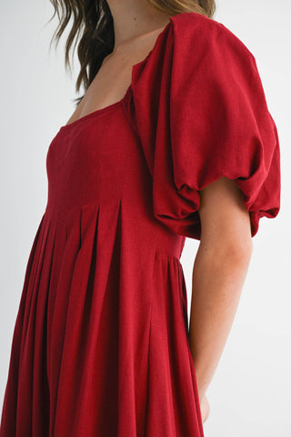 The Aurora Dress in Maroon