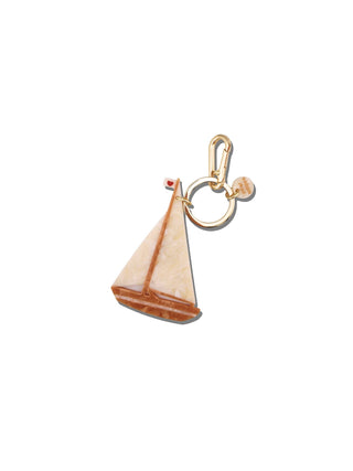 Hand-painted Sailboat Bag Charm + Keychain | Eco-Friendly