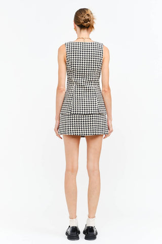 Eloise Houndstooth Romper-Rompers-option1]-Fashion Pharmacy Boutique-Ada Oklahoma Clothing Store for Women