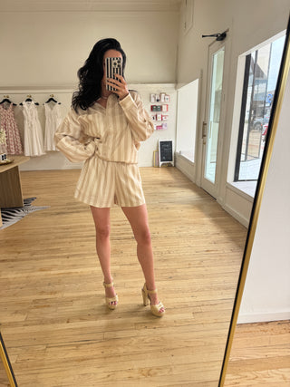 Millie Striped Front Button Up