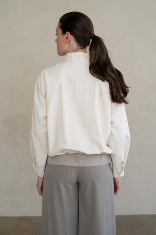ELLE GREY - SCULPTED COLLAR LIGHTWEIGHT BOMBER-option1]-Contemporary-White-Fashion Pharmacy Boutique-Ada Oklahoma Clothing Store for Women