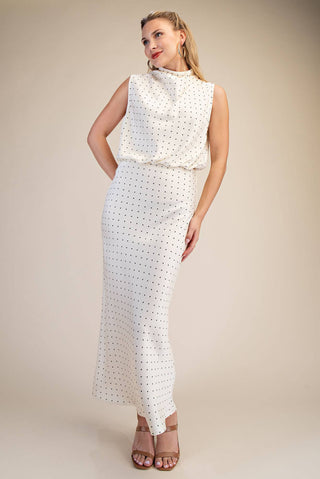 Jackie High Neck Top in Ivory