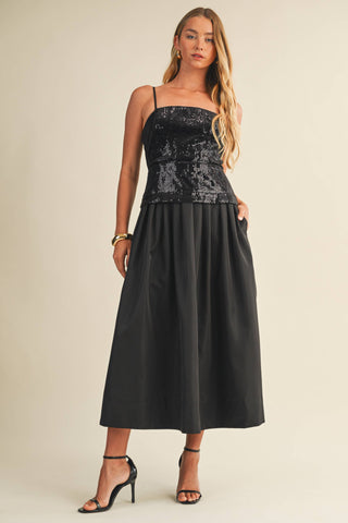 The Darling Dress in Black Sequins