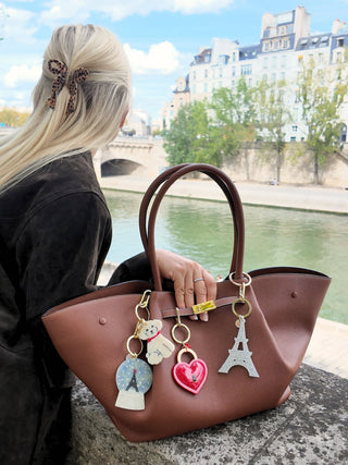 Solar Eclipse - Hand-painted Eiffel Tower Bag Charm + Keychain