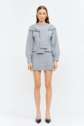 Maude Heather Gray Knit Skirt