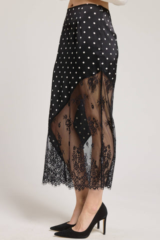Darla Polka Dot Lace Midi Skirt