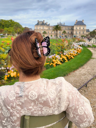Hand-painted Monarch Butterfly Claw Hair Clip
