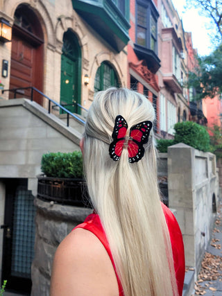 Hand-painted Lucky Monarch Butterfly Claw Hair Clip | Eco-Friendly