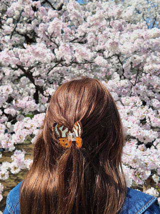 Hand-painted Tiger Moth Claw Hair Clip