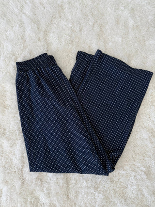 Sunkissed Coconut - Navy Blue Polka Dot Loungewear Pants-option1]-Fashion Pharmacy Boutique-Ada Oklahoma Clothing Store for Women
