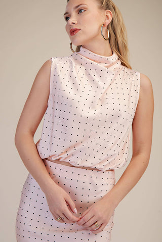 Jackie High Neck Top in Pink