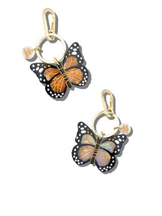 Solar Eclipse - Hand-painted Monarch Butterfly Bag Charm + Keychain