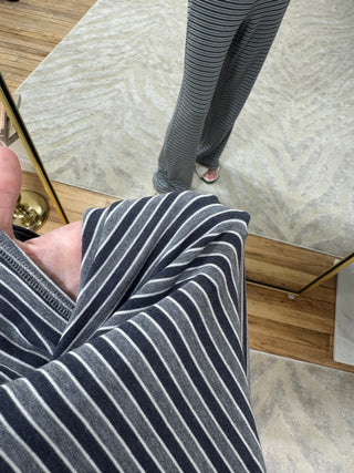 Soho Striped Top in Skyscraper Grey