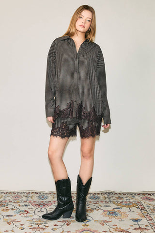 The Riot Lace Plaid Button Up