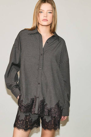 The Riot Lace Plaid Button Up