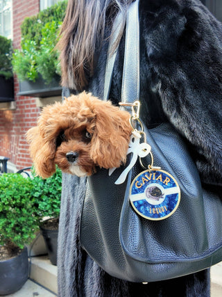 Hand-painted Caviar Bag Charm + Keychain