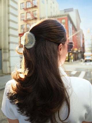 Hand-painted Scallop Seashell Claw Hair Clip