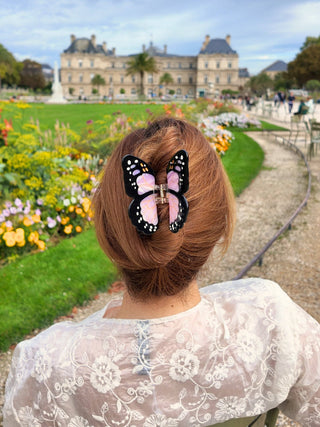 Hand-painted Monarch Butterfly Claw Hair Clip