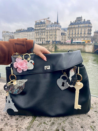 Solar Eclipse - Hand-painted Eiffel Tower Bag Charm + Keychain