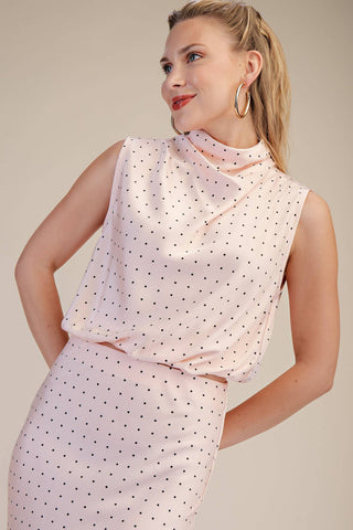 Jackie High Neck Top in Pink