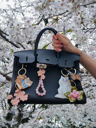 Solar Eclipse - Hand-painted Monarch Butterfly Bag Charm + Keychain