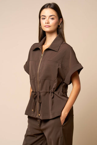The Erin Zip Front Dolman Blouse