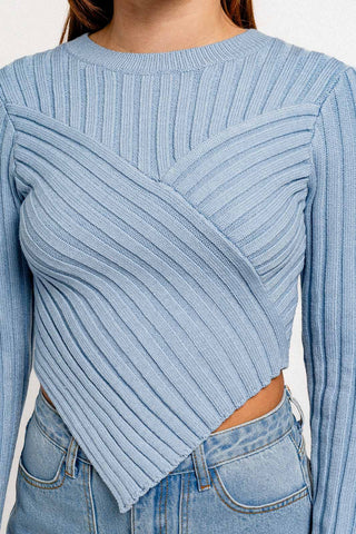 PRIM ASYMMETRICAL HEM SWEATER TOP-Tops-option1]-Fashion Pharmacy Boutique-Ada Oklahoma Clothing Store for Women