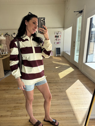 Ivy League Pullover in Maroon